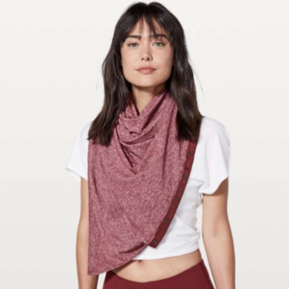 Lululemon Vinyasa Scarf Rulu Heathered Ruby Wine - Picture 3 of 4